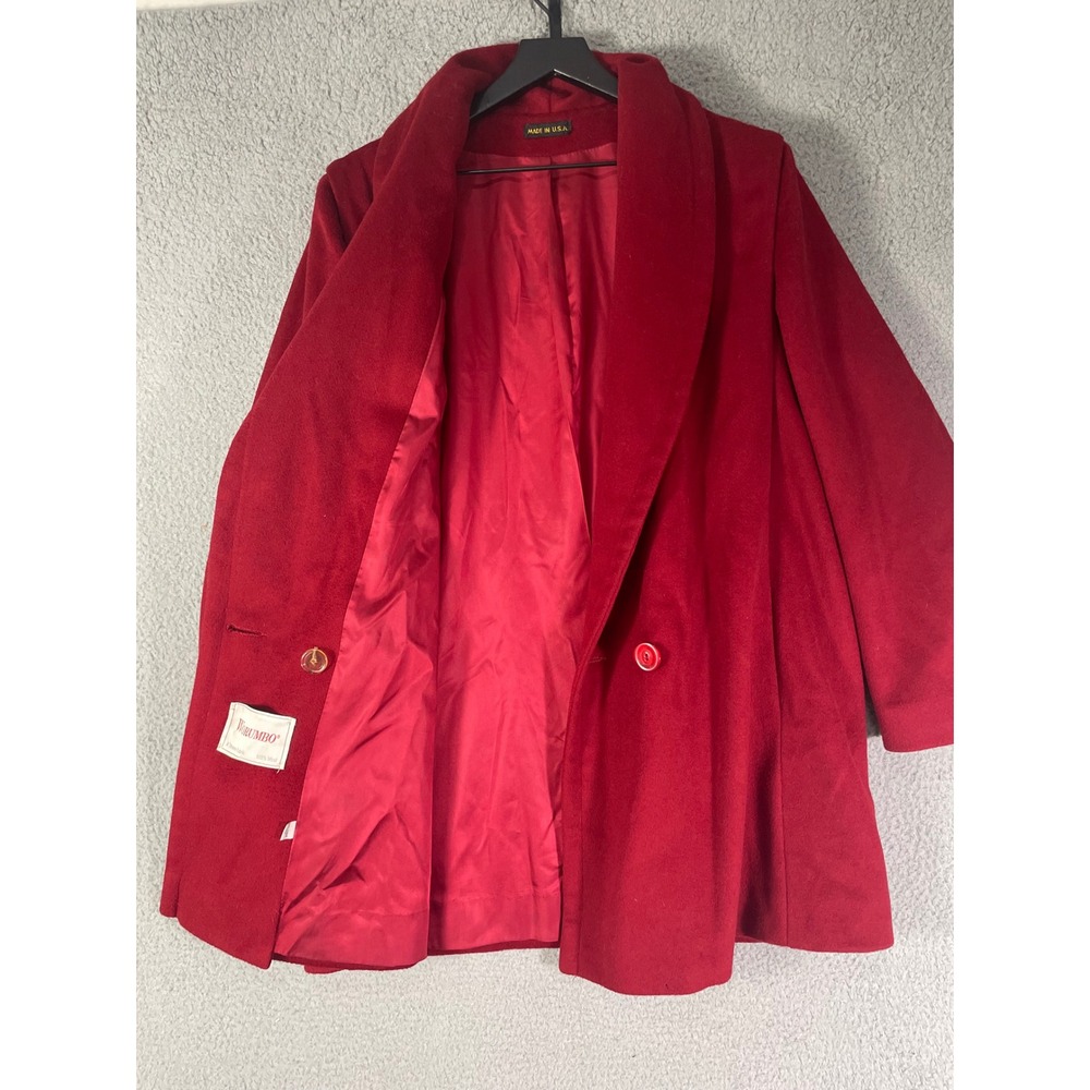 Worumbo 100% Wool Blazer Red Womens Vintage Coat Jacket Tailored USA M/L - Picture 10 of 13